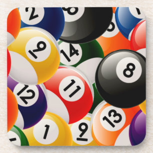 Billiard Balls Collage Coaster