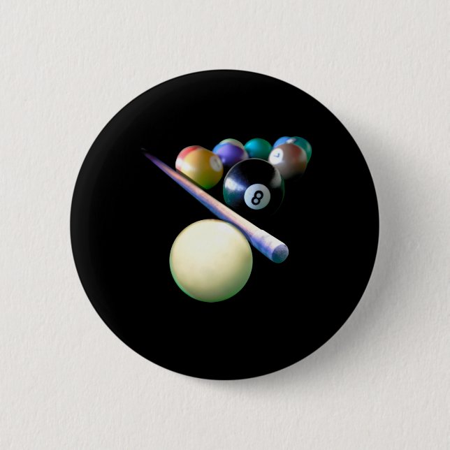 Billiard Balls Cue Snooker Pool Player 6 Cm Round Badge (Front)
