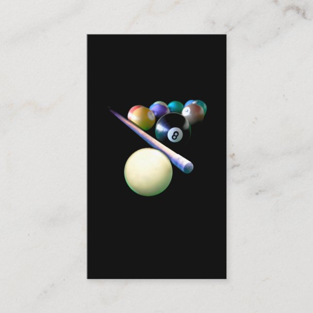 Billiard Balls Cue Snooker Pool Player Business Card (Front)