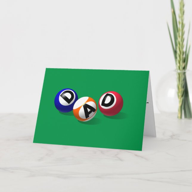 Billiard Balls Dad Father's Day Pun Card (Front)