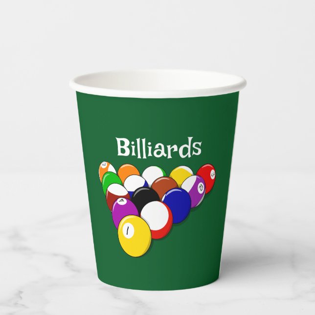 Billiard Balls Design Paper Cup (Back)