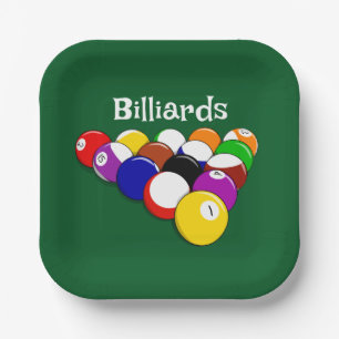 Billiard Balls Design Paper Plate