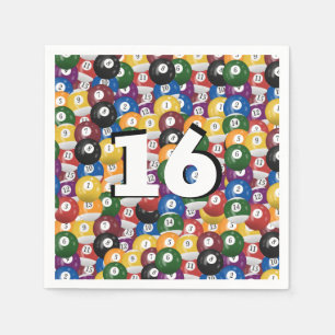 Billiard Balls for 16th birthday Napkin