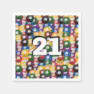 Billiard Balls for 21st birthday Napkin