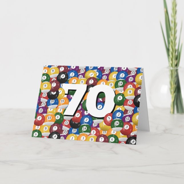 Billiard Balls For 70th Birthday Card (Front)