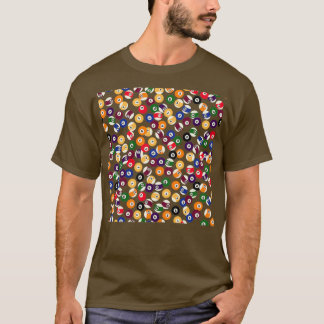 Billiard Balls Pattern All Over Print for Pool Pla T-Shirt
