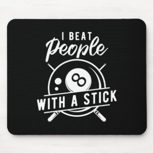 Billiard Beat People With A Stick Funny Billiard Q Mouse Pad