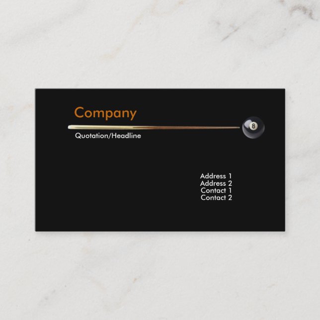 Billiard Business Card (Front)