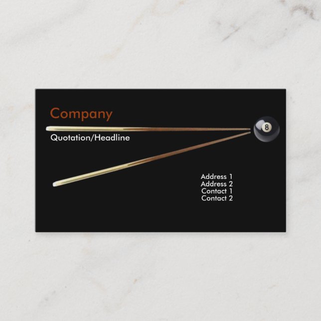 Billiard Business Card (Front)