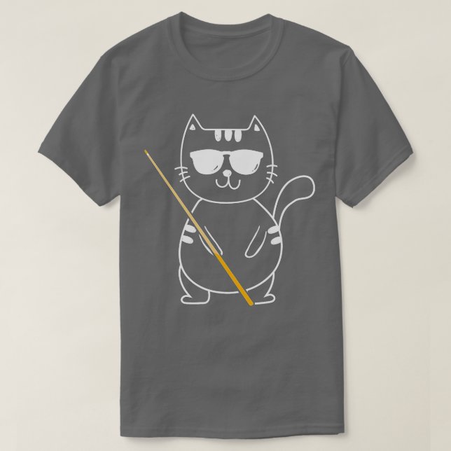 Billiard Cat - Billiard Player Billard 8-Ball Pool T-Shirt (Design Front)