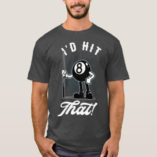 Billiard Cue Sports Funny 8Ball toon Pool T-Shirt