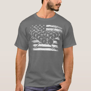 Billiard Flag  Snooker Pool Chalk Billiard Player  T-Shirt