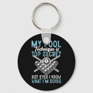 Billiard Funny My Pool Technique Pool Player Key Ring
