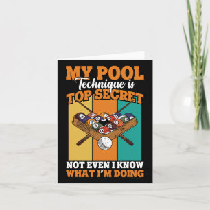 Billiard Funny Pool Player My Pool Technique  Card