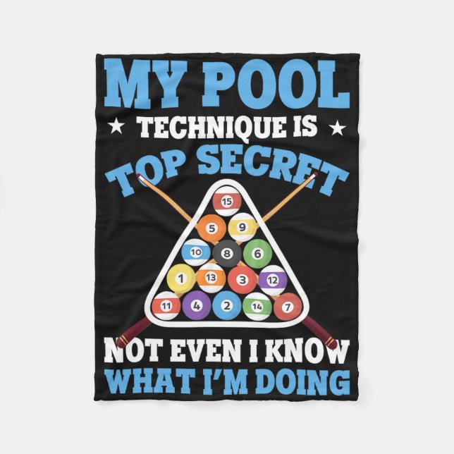 Billiard Funny Pool Player My Pool Technique Is To Fleece Blanket (Front)