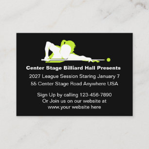 Billiard Hall Promotional Business Cards 