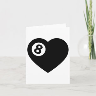 Billiard Heart Love Pool Player Valentine Poll Bal Card
