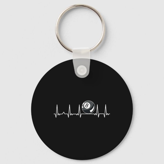 Billiard Heartbeat Snooker Pool Chalk Billiard Pla Key Ring (Front)