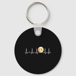 Billiard Heartbeat Snooker Pool Chalk Billiard Pla Key Ring