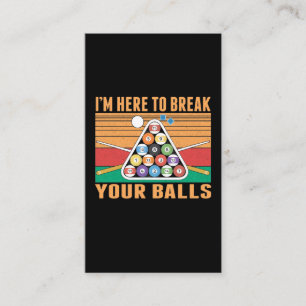 Billiard Humour Sarcastic Cue Sports Snooker Pool Business Card