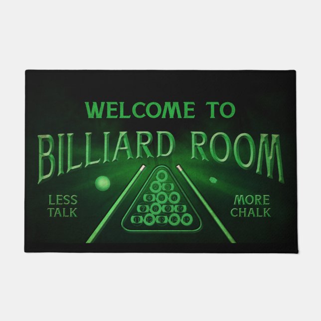 Billiard Lover Mat, Billiard Doormat, Pool Player Doormat (Front)