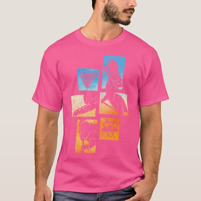 Billiard Player Accessories Pool Table Billiard Le T-Shirt (Front)