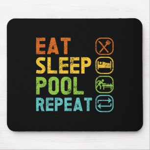 Billiard Player Eat Sleep Pool Repeat Pool Snooker Mouse Pad