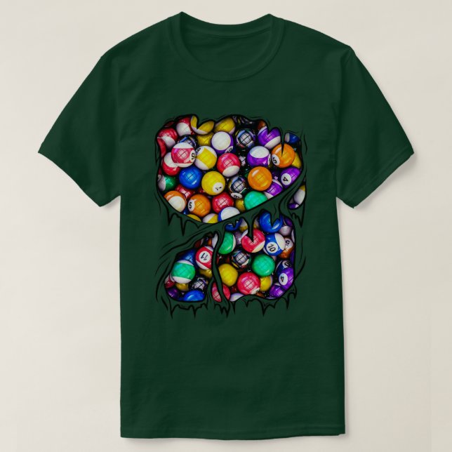 Billiard Player Pool Balls Inside Athlete Hallowee T-Shirt (Design Front)