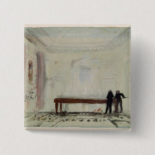 Billiard players at Petworth House, 1830 15 Cm Square Badge