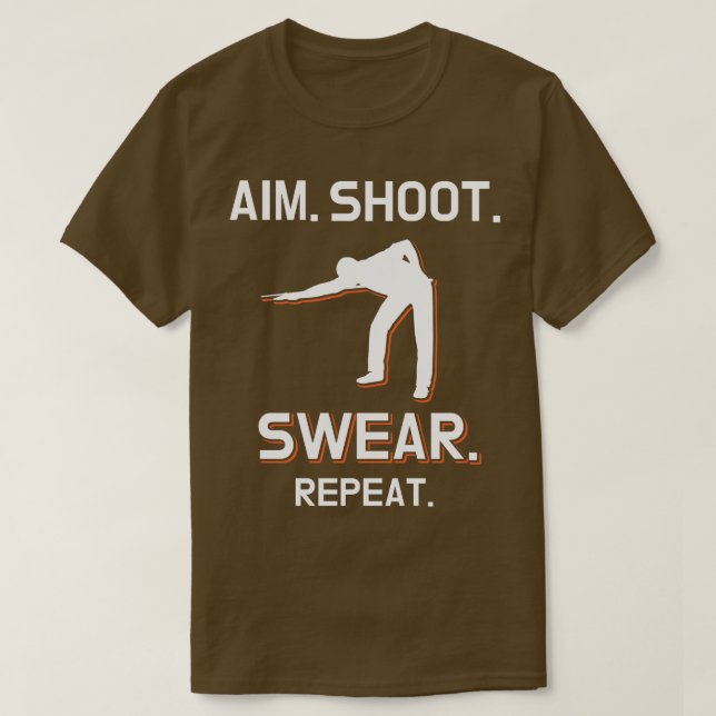 Billiard Playing Billiard Cue T-Shirt (Design Front)