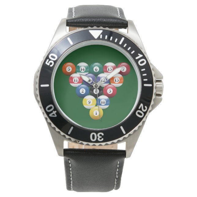 Billiard Pool Balls Racked Watch (Front)