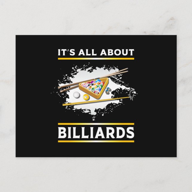 Billiard Pool Billiards Snooker 8 Ball Funny Gift Postcard (Front)