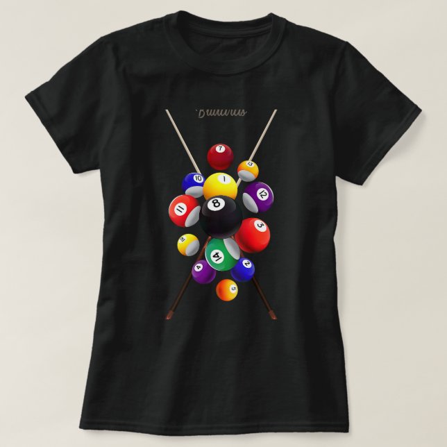 Billiard Pool Billiards T-Shirt (Design Front)