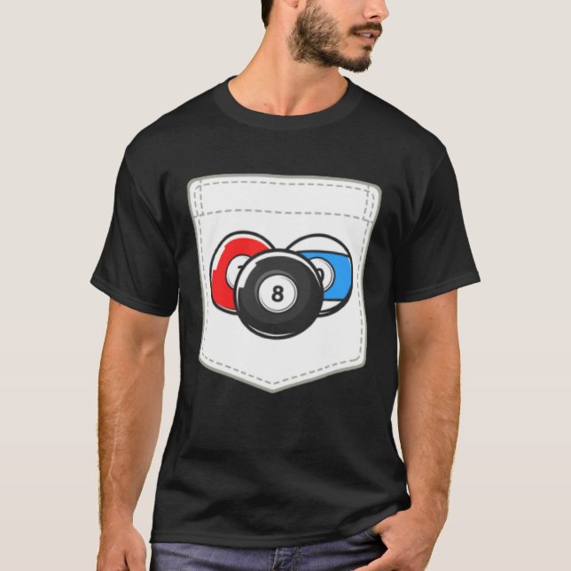 Billiard Pool Cute Pocket Ball T-Shirt (Front)