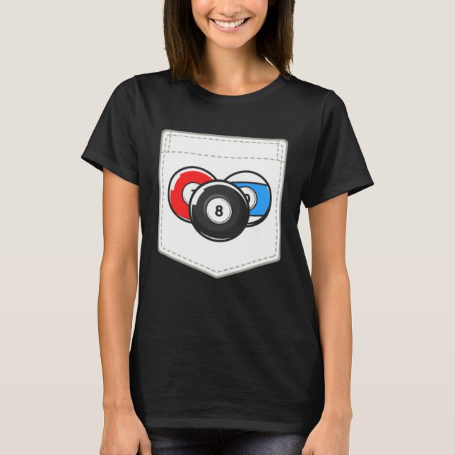 Billiard Pool Cute Pocket Ball T-Shirt (Front)