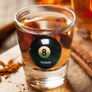 Billiard Pool Eight Ball Personalized Shot Glass