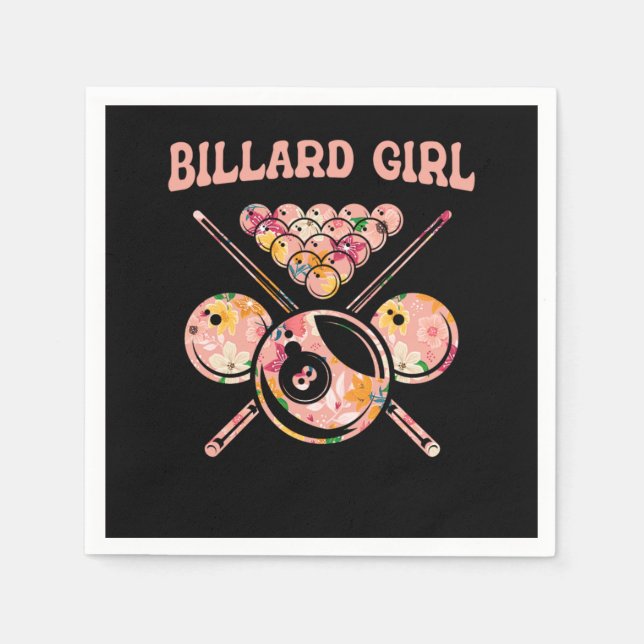 Billiard Pool Player Billard 8-Ball Napkin (Front)