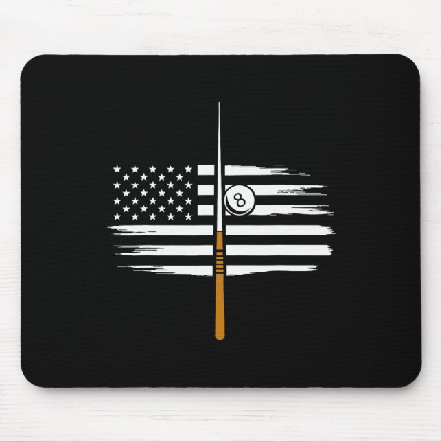 Billiard Pool Player Billiards Table Usa Us Americ Mouse Pad (Front)
