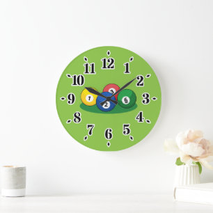Billiard Pool Snooker Balls Large Clock