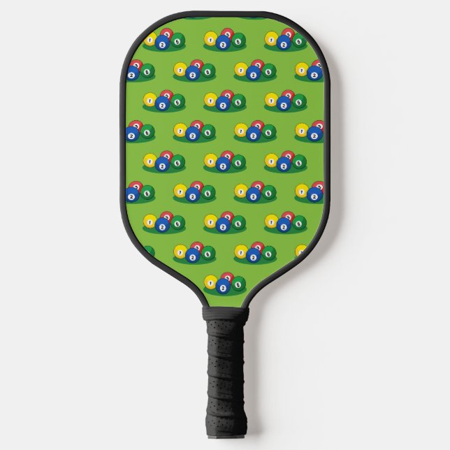 Billiard Pool Snooker Balls Pattern Pickleball Paddle (Front)