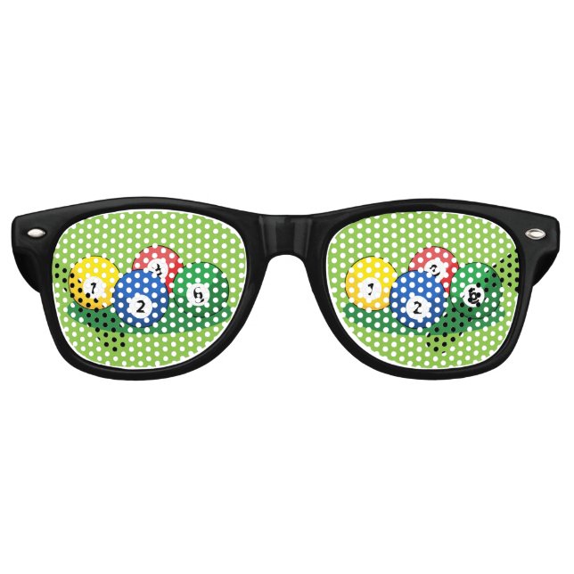 Billiard Pool Snooker Balls Retro Sunglasses (Front)