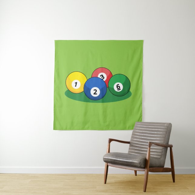 Billiard Pool Snooker Balls Tapestry (In Situ)