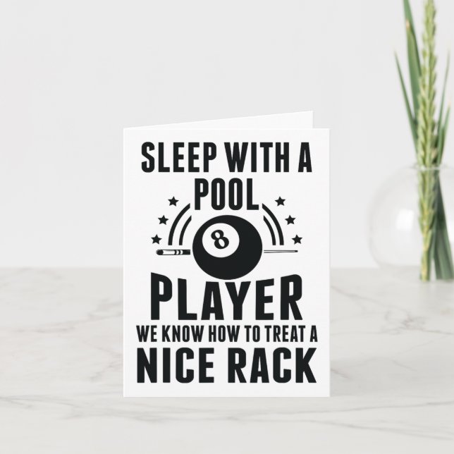 Billiard Sleep With A Pool Player Funny Billiards  Card (Front)
