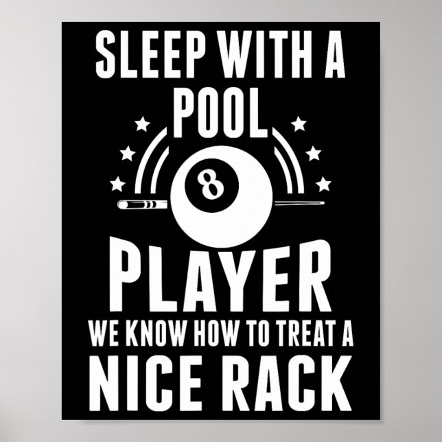 Billiard Sleep With A Pool Player Funny Billiards  Poster (Front)