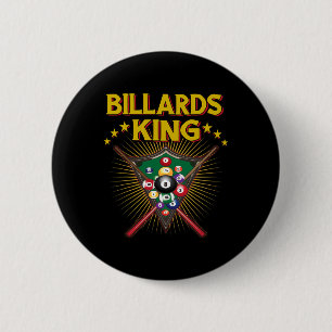 Billiard Snooker King Of Billiards 8 Pool 6 Cm Round Badge