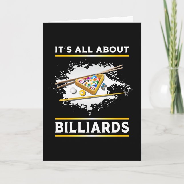 Billiard Snooker Pool Billiards 8 Ball Funny Gift Card (Front)