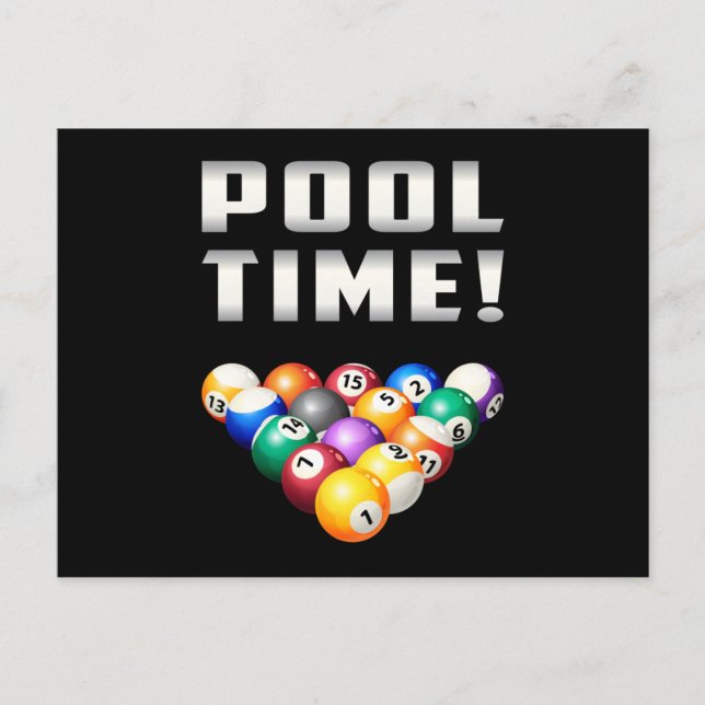 Billiard Snooker Pool Billiards 8 Ball Funny Gift Postcard (Front)