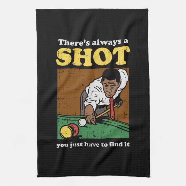 Billiard Snooker Retro Tea Towel (Vertical)