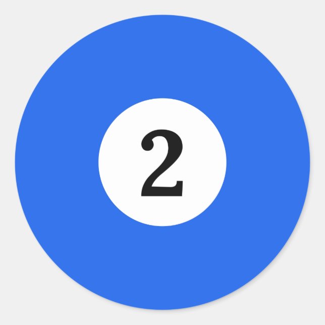 Billiard Solid Blue Ball 2 Classic Round Sticker (Front)