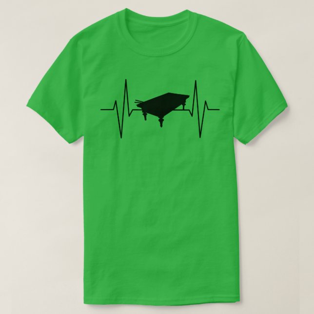 Billiard Table Heartbeat T-Shirt (Design Front)